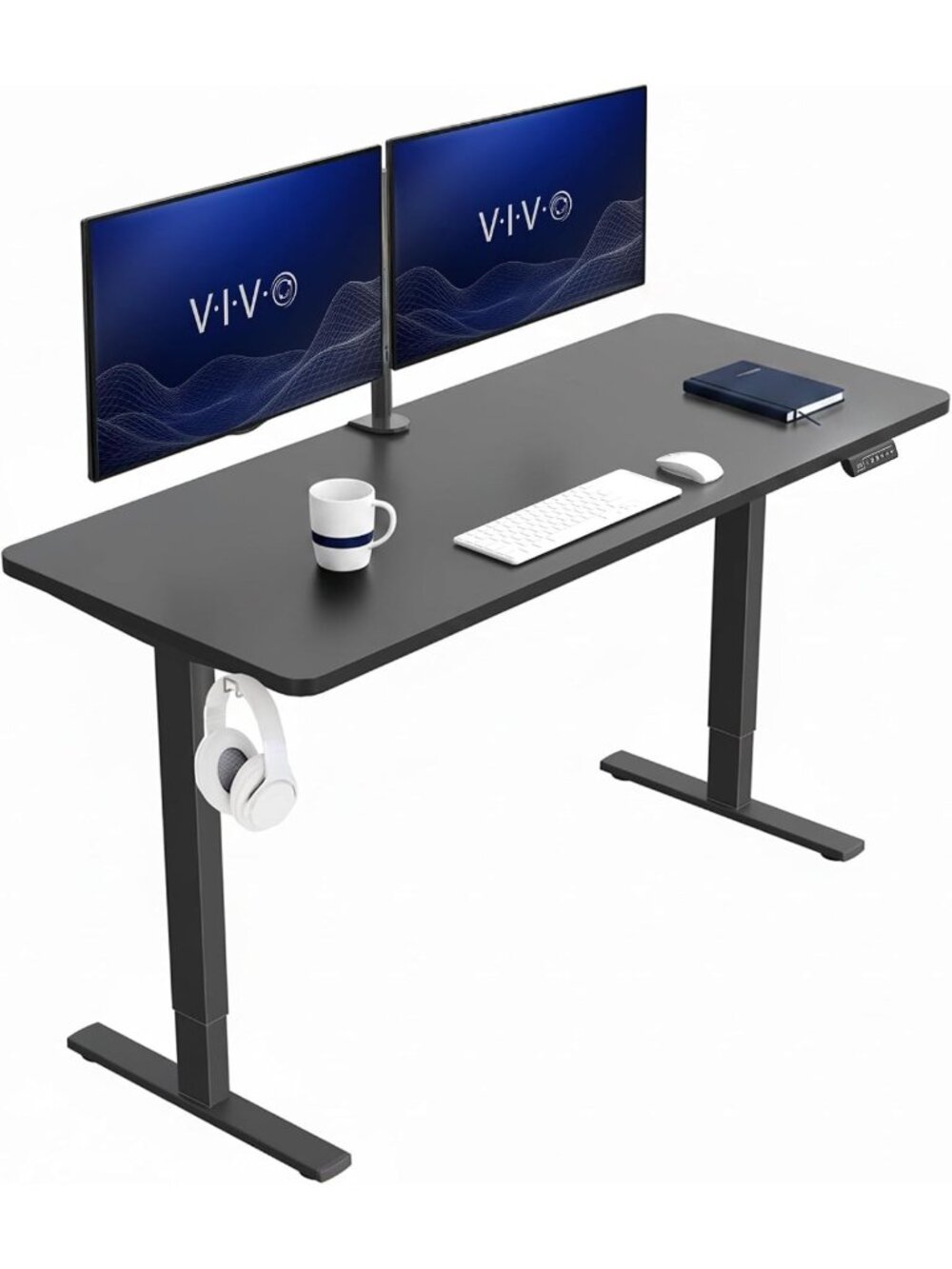 Adjustable Black 60x24 in Standing Desk - Ergonomic Home Office Workspace